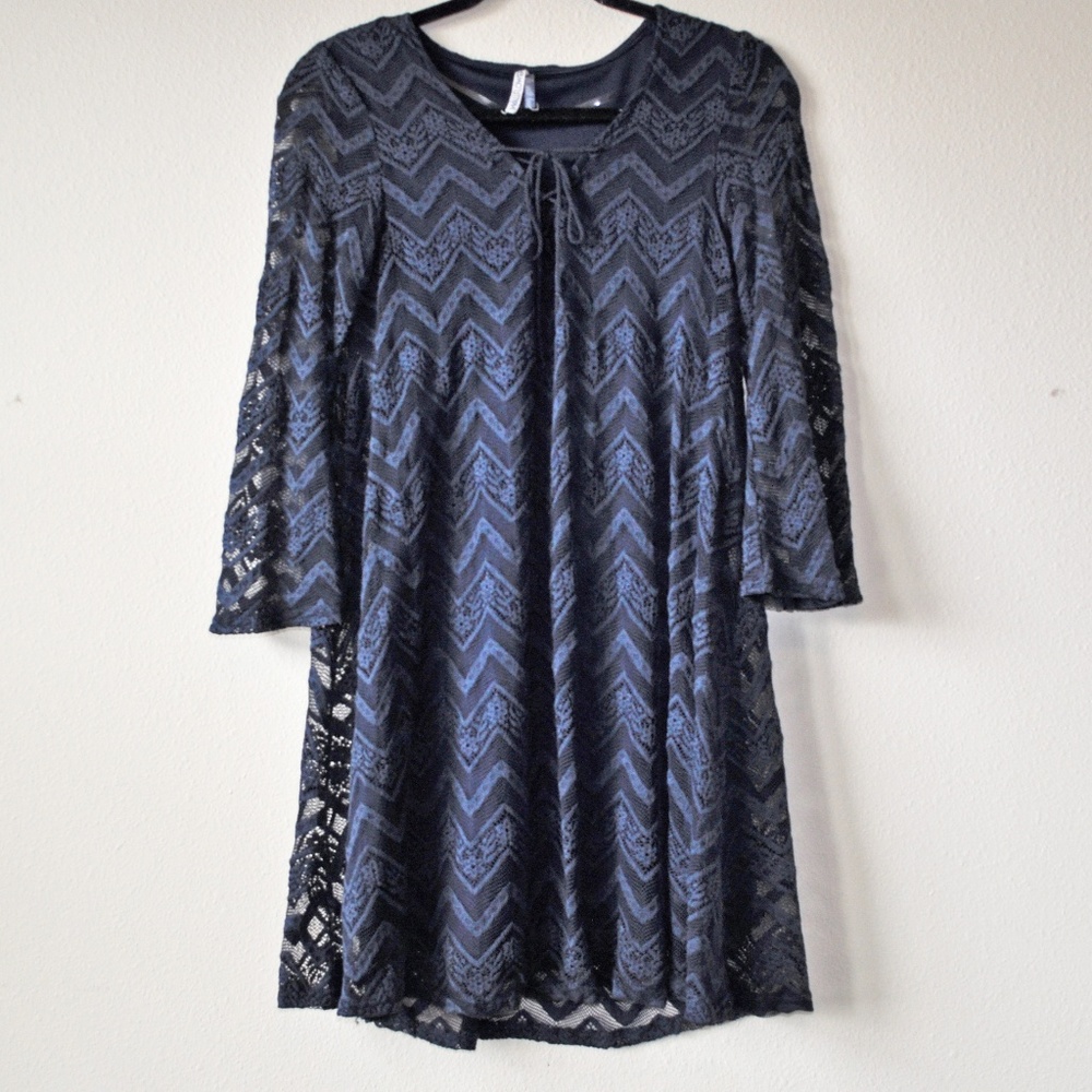 Wallflower navy lace swing dress S